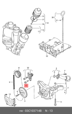 Surub intinzator pompa ulei ORIGINAL VW GROUP 03C103714B