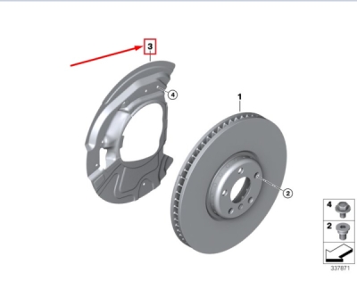 Protectie disc frana axa fata dreapta ORIGINAL BMW 34106895050