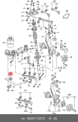 Bucsa, bara stabilizatoare ORIGINAL VW GROUP 4D0411327G