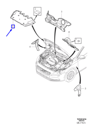 Izolare fonica capota motor ORIGINAL VOLVO