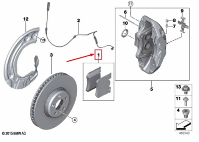 Set placute frana axa fata ORIGINAL BMW 34108842390