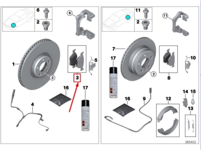 Set placute frana axa fata ORIGINAL BMW 34116783554