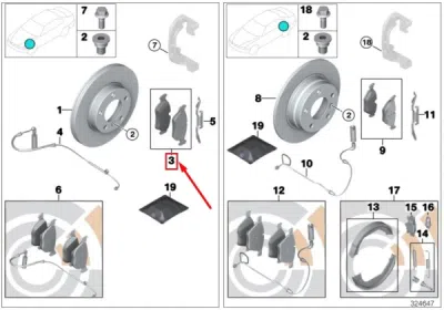 Set placute frana axa fata ORIGINAL BMW 34116794916