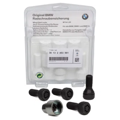 Set suruburi antifurt [cheie cu 4 prezoane roata] ORIGINAL BMW 36132453961
