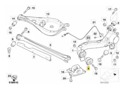 Suport, trapez ORIGINAL BMW 33326770786