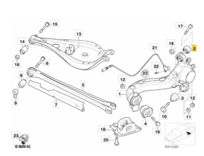 Suport, trapez ORIGINAL BMW 33306852895
