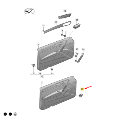 Ornament buton deschidere geam fata dreapta ORIGINAL VW GROUP 5G086834581U