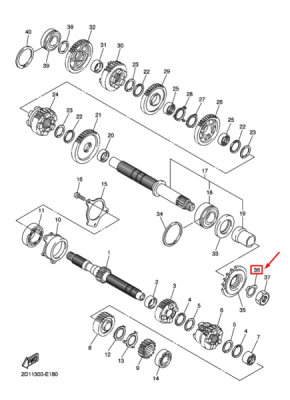 Siguranta pinion fata ORIGINAL YAMAHA 90215-26241