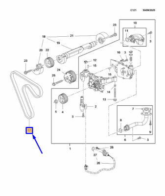 Curea pompa ulei ORIGINAL MOPAR 55490854