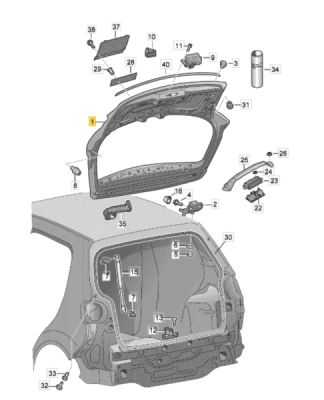 Hayon ORIGINAL VW GROUP 5M0827025J