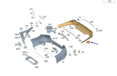 Spoiler bara spate ORIGINAL MERCEDES A2148851503