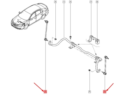 Brat/bieleta bara stabilizator ORIGINAL RENAULT 546183913R