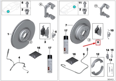 Set placute frana axa spate ORIGINAL BMW 34216778168
