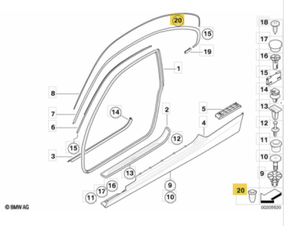 Bucsa prindere clemă ORIGINAL BMW 51318150943