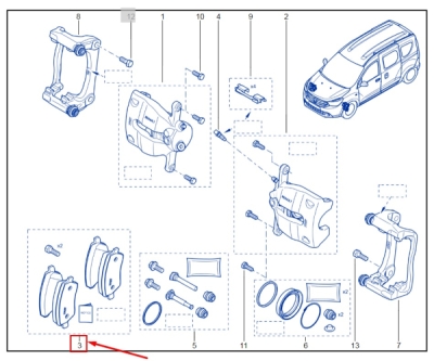 Set placute frana axa fata ORIGINAL RENAULT 410608481R