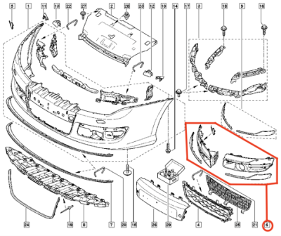 Set ornamente bara fata ORIGINAL RENAULT 622A98721R