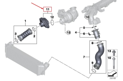 Rezonator zgomot aer supraalimentare ORIGINAL BMW 11658513672