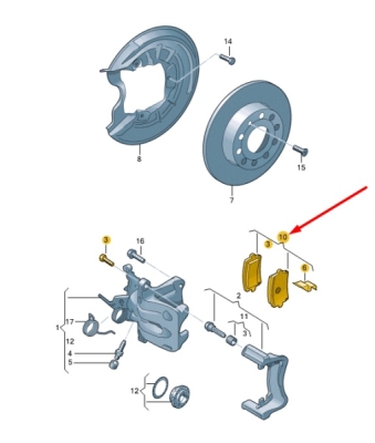 Set placute frana axa spate ORIGINAL VW GROUP 1K0698451S