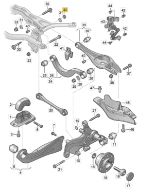 Piuliţă hexagonală cu guler, autoblocantă ORIGINAL VW GROUP N10106403