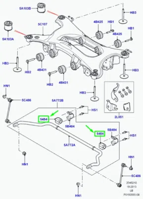 Bucsa, stabilizator ORIGINAL LAND ROVER / JAGUAR LR034392