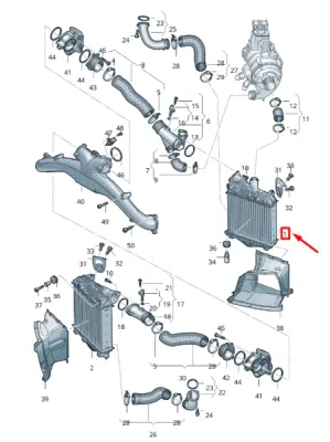 Radiator intercooler stanga ORIGINAL VW GROUP 4M0145803BG