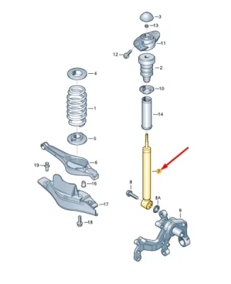 Amortizor axa spate ORIGINAL VW GROUP 1K0513029ER