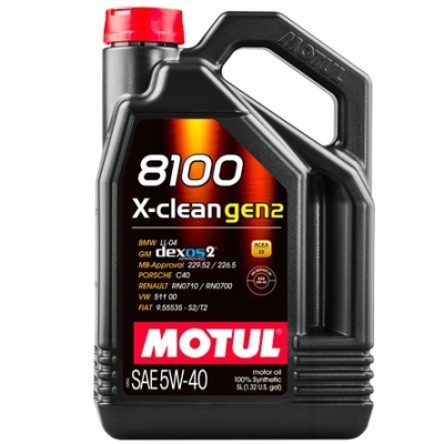 Ulei de motor MOTUL 8100 X-Clean gen2 5W-40 5L 109762