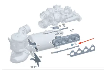 Garnitura, conducta supapa-AGR ORIGINAL MERCEDES A6541422080