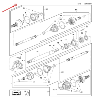 Planetara fata stanga ORIGINAL PSA / PEUGEOT / CITROEN / DS / OPEL / GM 13250869