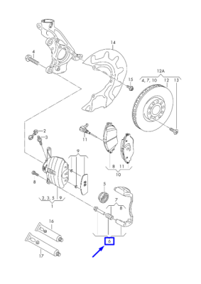Suport etrier frana dreapta axa fata ORIGINAL VW GROUP 3Q0615126