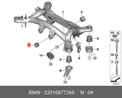 Bucsa diferential axa spate [spre fata] ORIGINAL BMW 33316877260