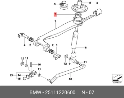 Bucsa brat central timonerie ORIGINAL BMW 25111220600