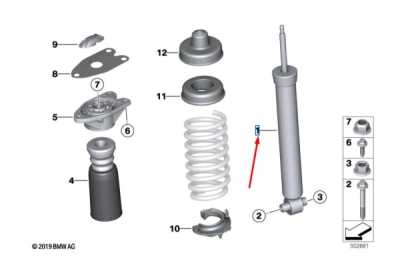 Amortizor suspensie axa spate ORIGINAL BMW 33526873822