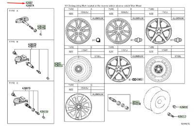 Senzor presiune roata ORIGINAL TOYOTA 42607-52020