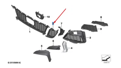 Grila centru stanga ORIGINAL BMW 51118075601