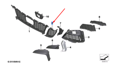 Grila centru dreapta ORIGINAL BMW 51118075602