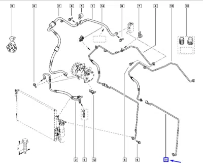 Conducta presiune variabila, aer conditionat ORIGINAL RENAULT 924402879R