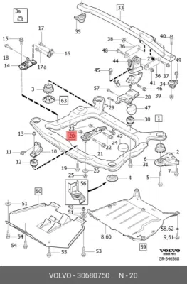 Suport motor ORIGINAL VOLVO 30680750