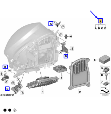 Set suporti far-uri [8 buc] ORIGINAL BMW 63117383206