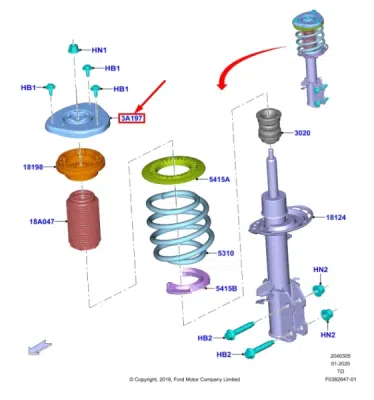 Flansa rulment amortizor axa fata ORIGINAL FORD 2376754