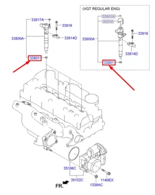 Saiba injector ORIGINAL HYUNDAI / KIA 338183A000