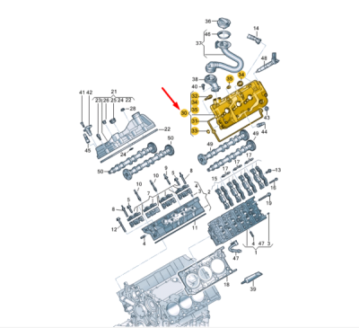 Capac culbutor (cilindrii 4–6) ORIGINAL VW GROUP 059103469DC