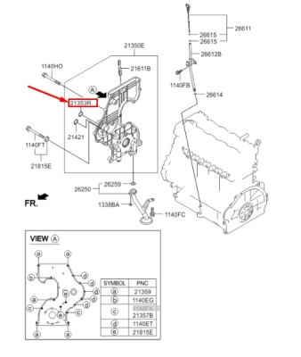 Garnitura capac distributie ORIGINAL HYUNDAI / KIA 213622A100