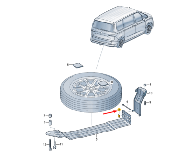 Garnitura roata rezerva ORIGINAL VW GROUP 247265595