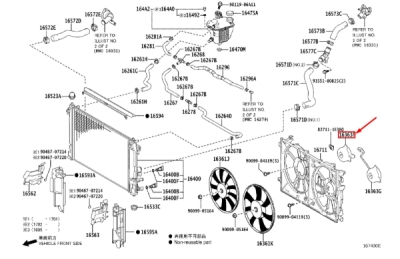 Motor ventilator racire dreapta ORIGINAL TOYOTA 1636336160