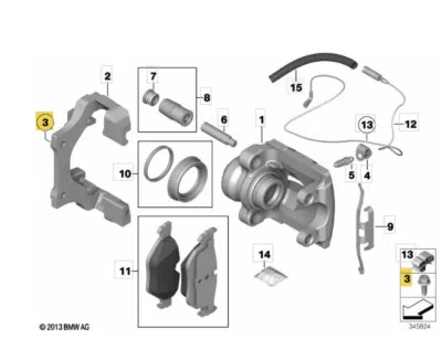 Surub, etrier ORIGINAL BMW 34203414763