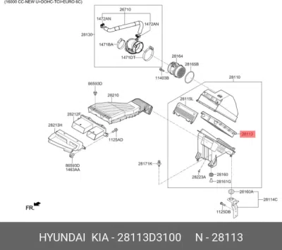 Filtru aer ORIGINAL HYUNDAI / KIA 28113-D3100