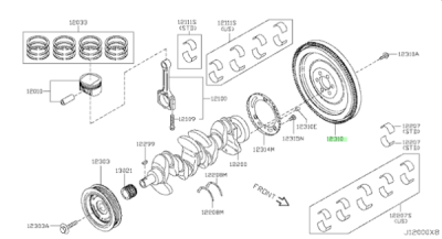 Volanta motor 1.6 16V ORIGINAL RENAULT 123101KA0A