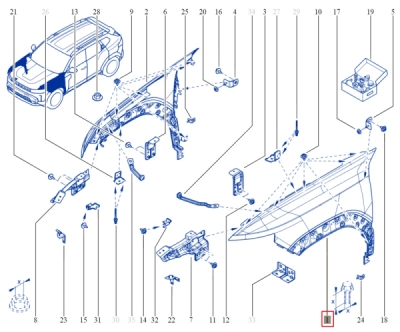 Aripa fata stanga ORIGINAL RENAULT 631016162R