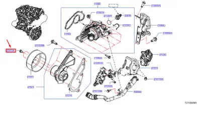 Surub fulie pompa apa [M6X125-14] ORIGINAL NISSAN 21012AX00A